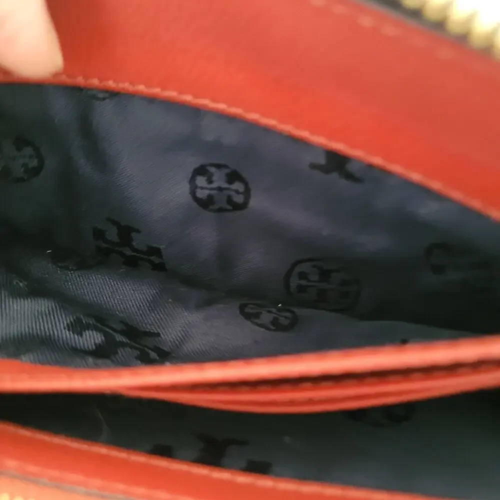 Tory Burch Kerrington Zip Around Continental Wallet Floral Black Large Leather